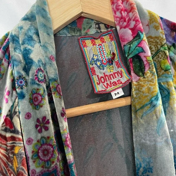 Johnny was Velvet Cardigan Silk Blend size M multicolored - Picture 6 of 11